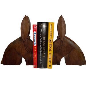 Carib Craft Hand Carved Mahogany Horse Head Bookends